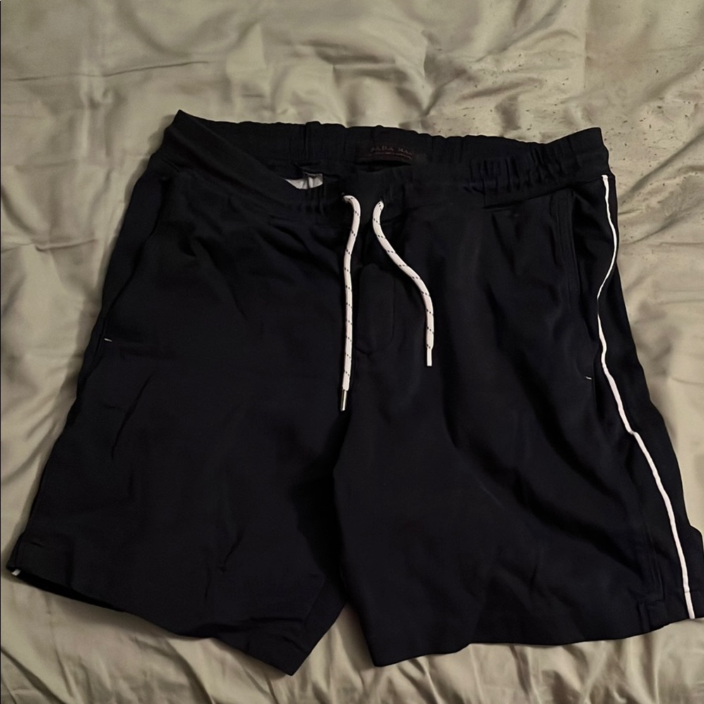 Men's Black Shorts with White Drawstring